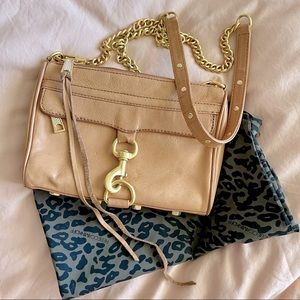 Rebecca Minkoff Leather Mini M.A.C Bag Tan Leather Gold Hardware